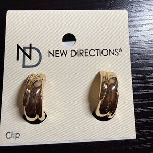 New Directions Gold Tone Clip-On Earrings